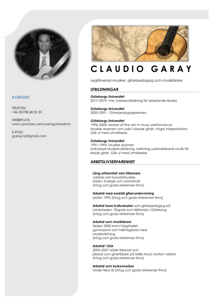 CV – Claudio Garay